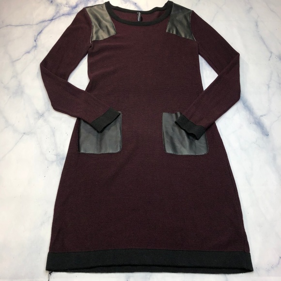 W118 by Walter Baker Purple & Faux Leather Dress - Picture 2 of 8